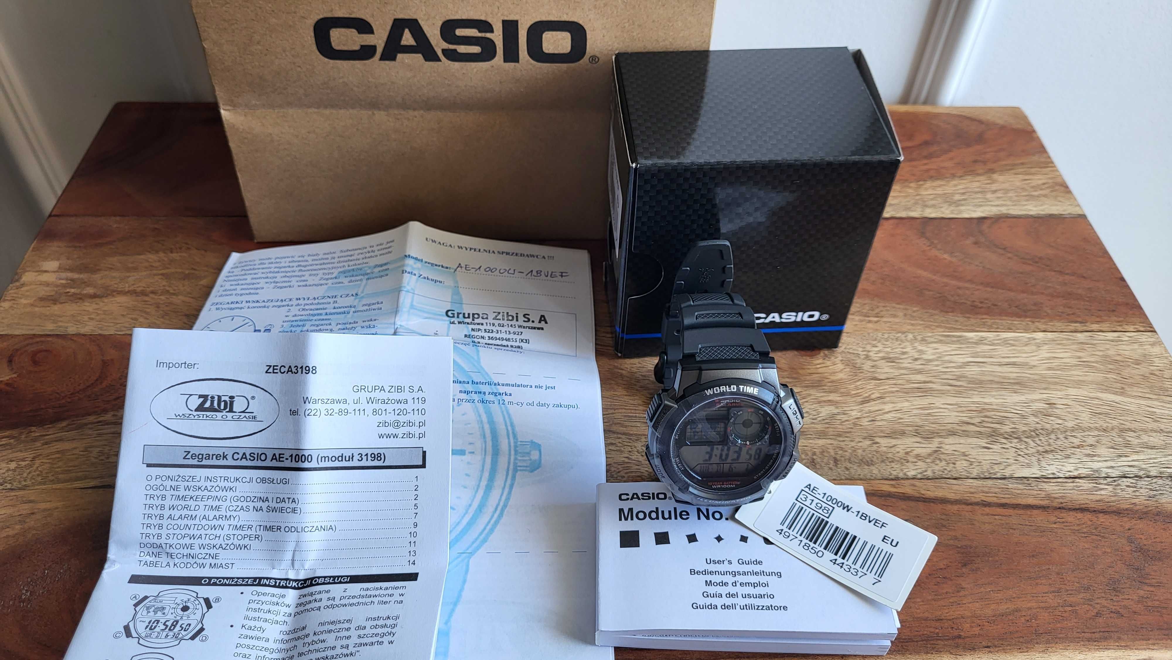 Zegarek męski Casio Sport AE-1000W-1BVEF Nowy z gwarancją