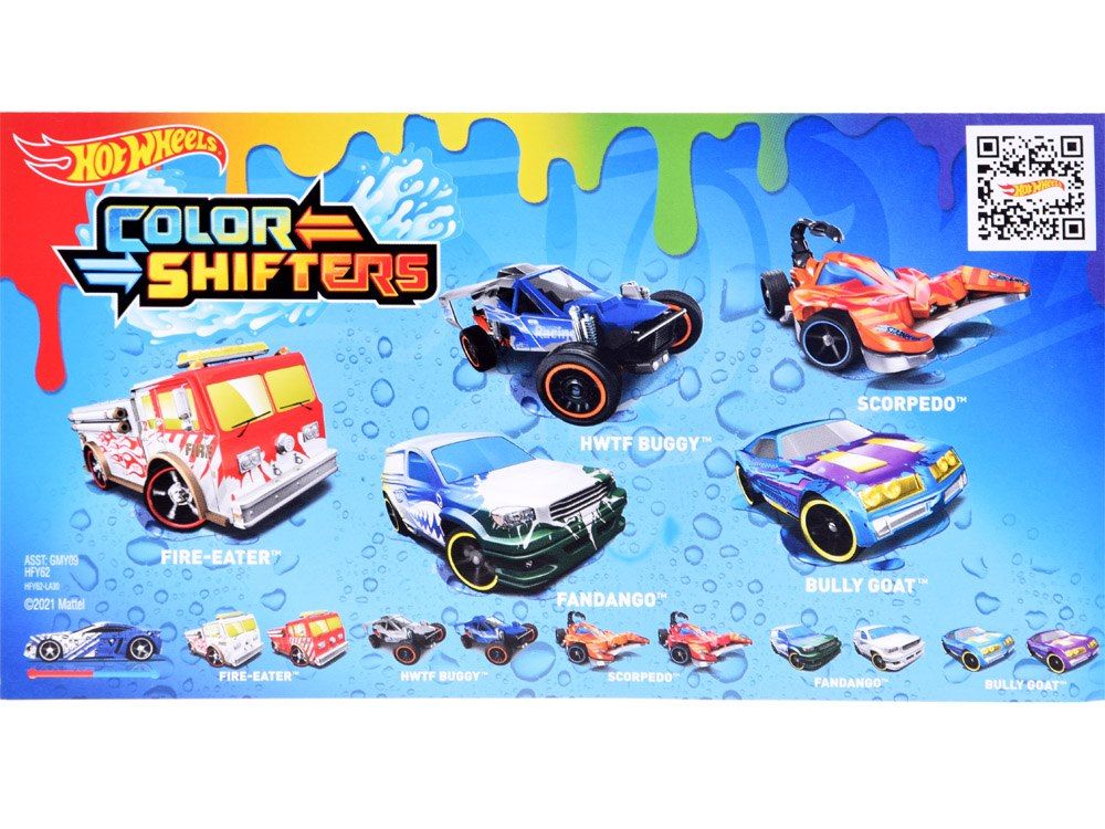 Hot Wheels Color Shifters samochody Resoraki zmieniają kolory 5szt