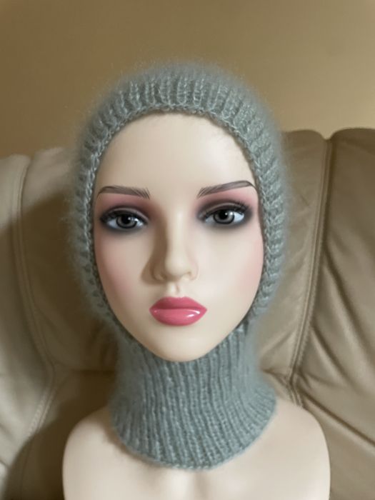 Kominiarka balaclava czapka komin handmade moher jedwab 56 rozmiar