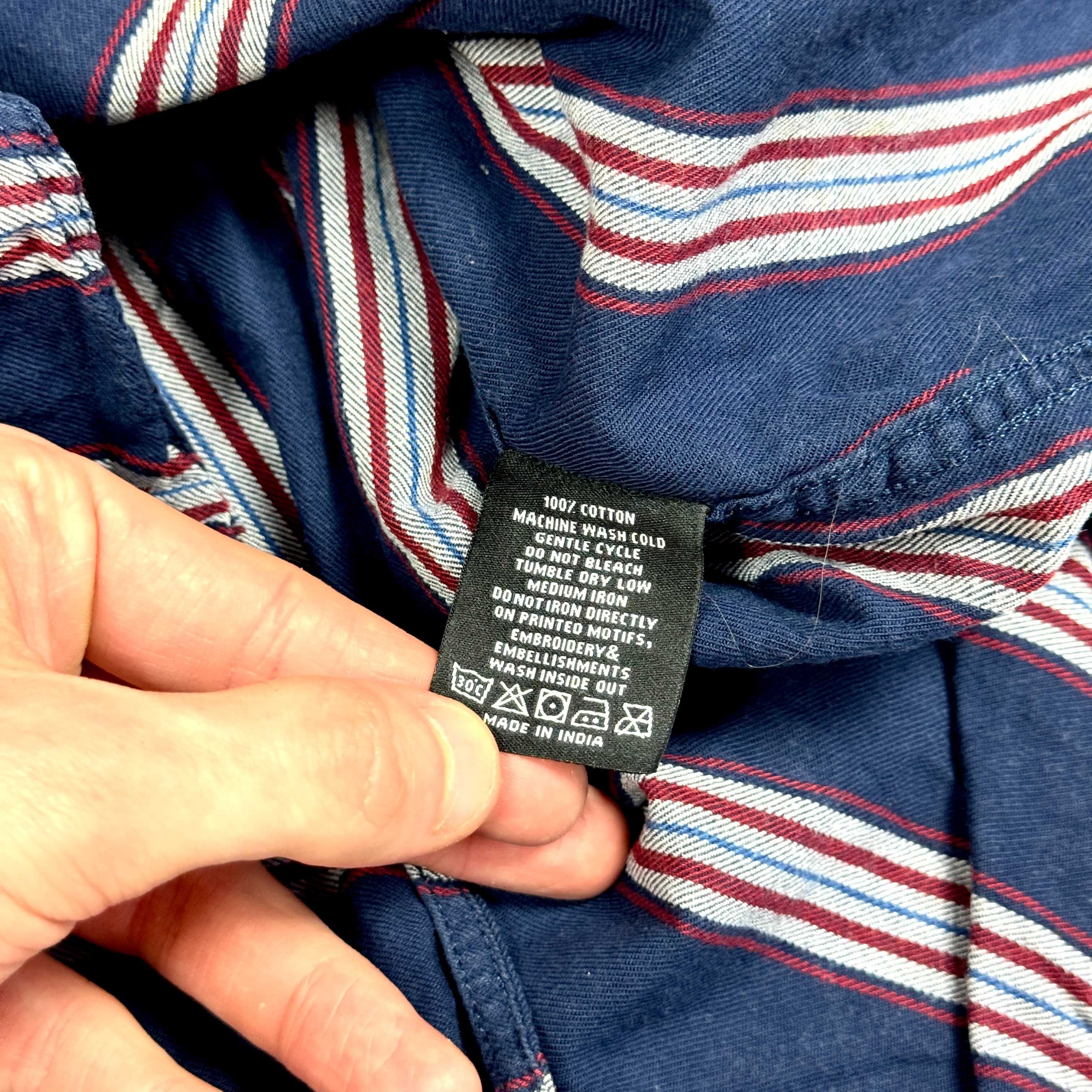 Vintage Ed Hardy koszula w paski z długim rękawem 90s 80s y2k (M)