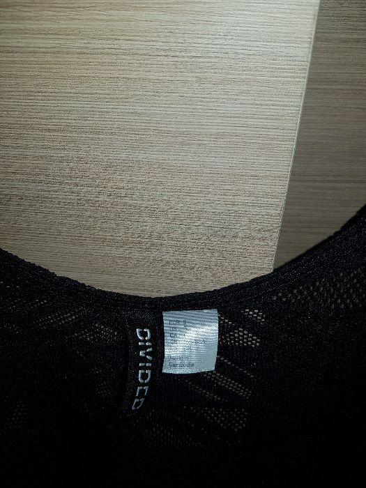 Koszulka top siatka koronka divided h&m czarna S 36