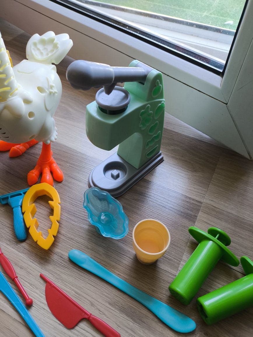 Zestawy Play doh kura, świnka Peppa, kasa fiskalna, minilody