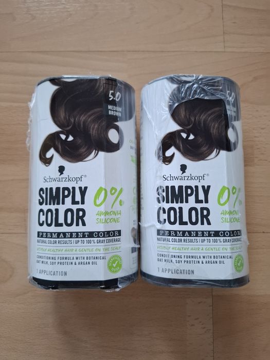Farba do włosów, Simply color, 5.0 medium Brown, Schwarzkopf, 2 opak