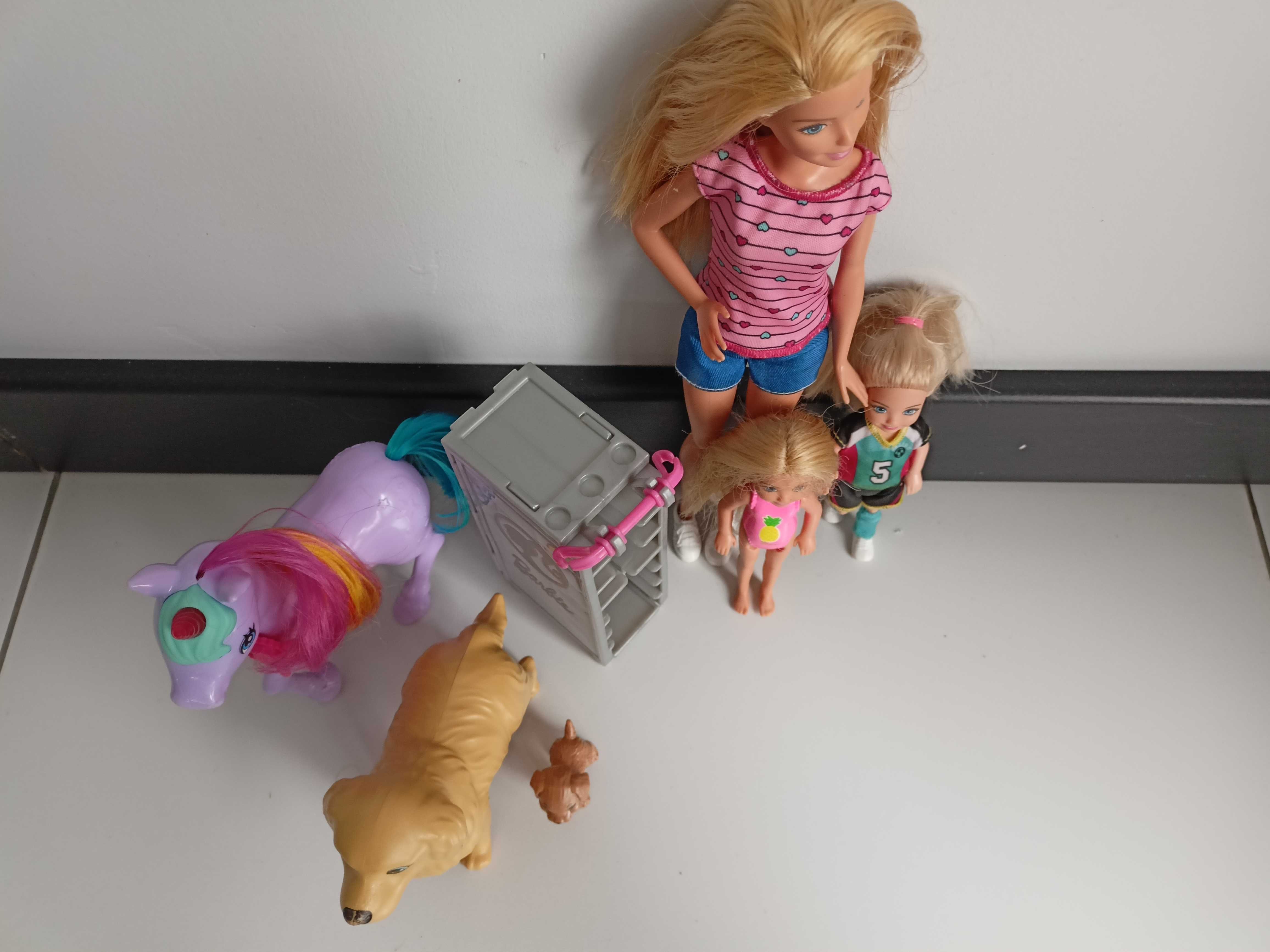 Zestaw lalek Barbie narodziny piesków barbie Chelsea pieski jednorożec