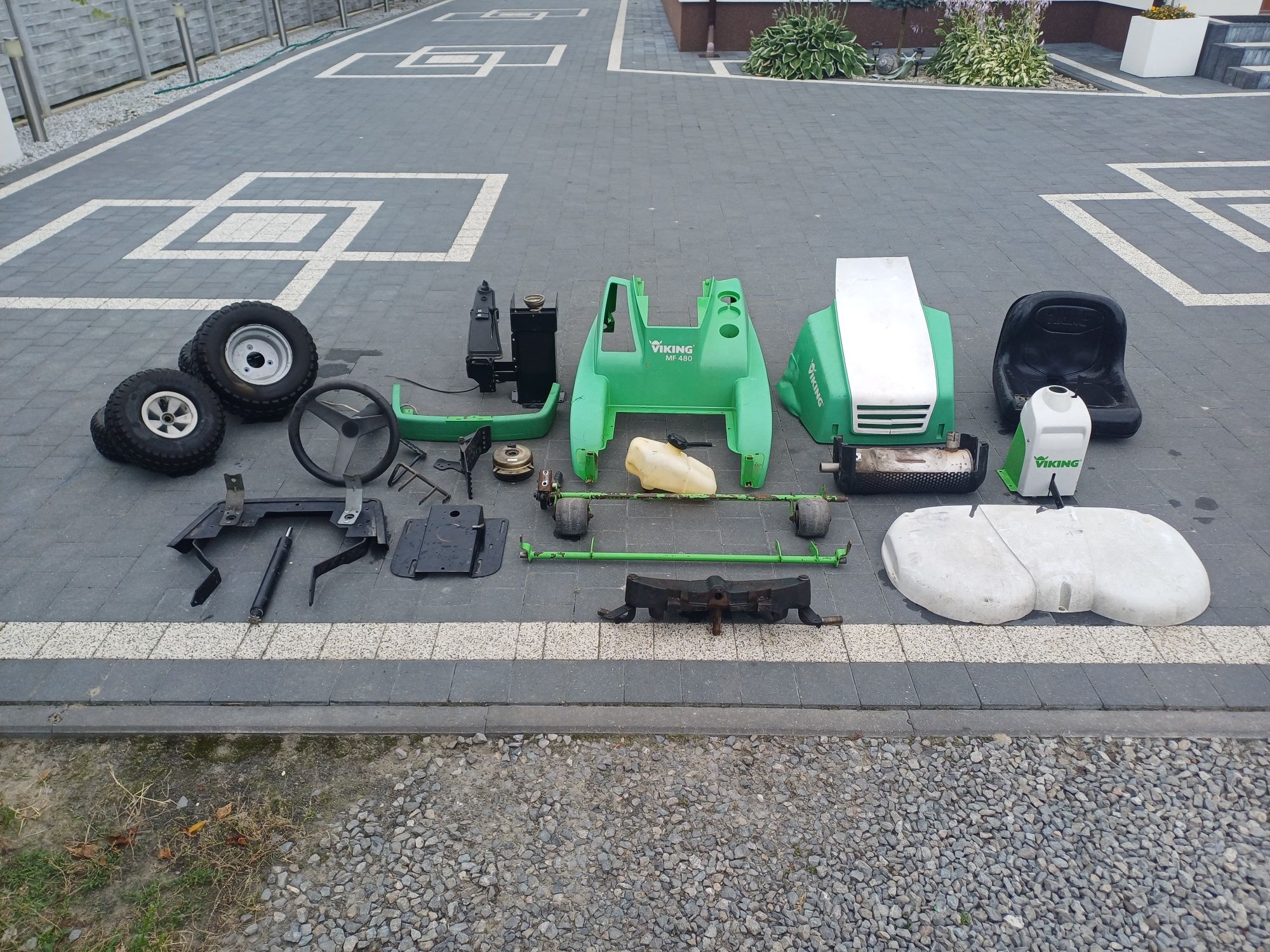Części traktorek kosiarka Viking,fotel,koła,elektosprzęgło,tylnia belk