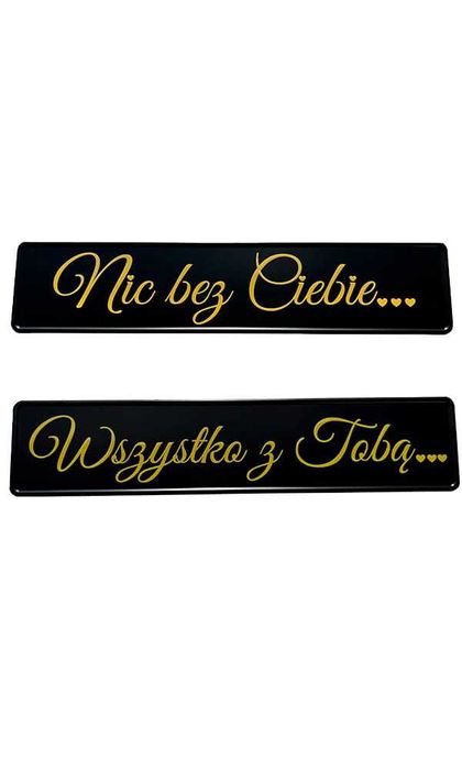 Tablica Ślubna Nic bez Ciebie | Z Tobą Wszystko| Komplet