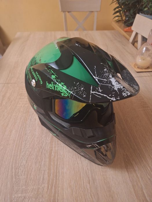 Kask cross quad motor + okulary ochronne XL 58-59cm