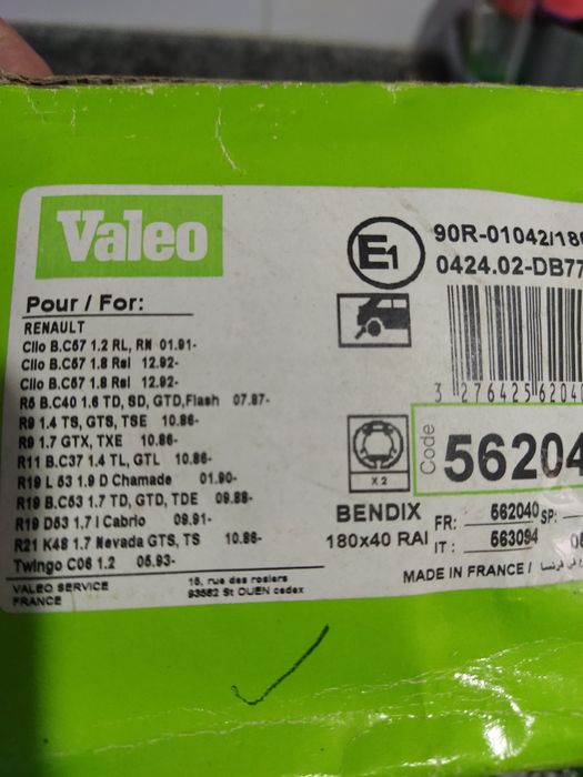 Calços de travões para Renault Clio tuingo etc