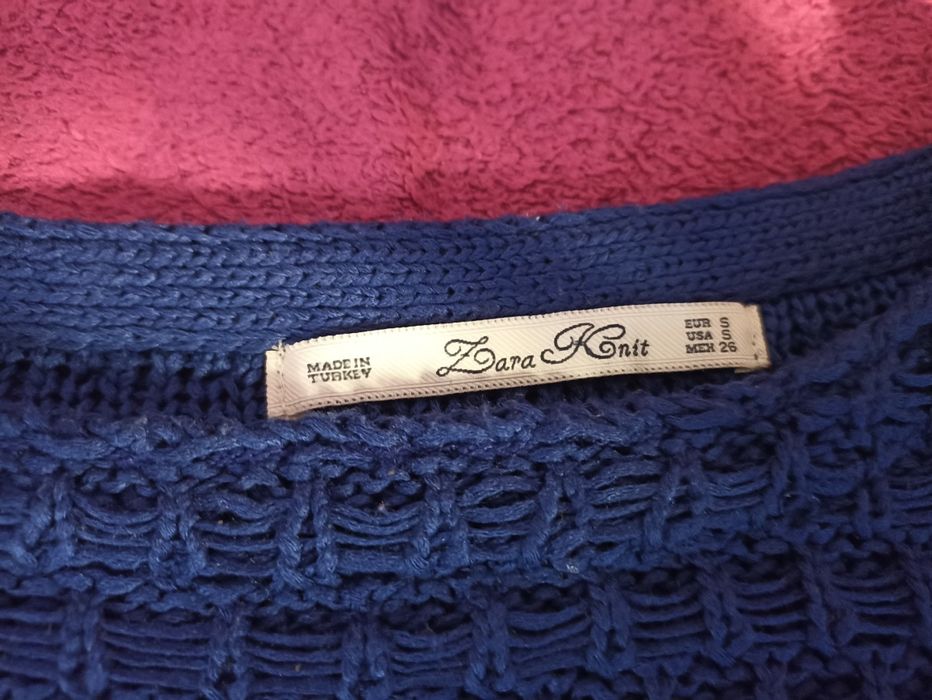 Sweterek sweter ZARA knit S M chabrowy niebieski elegant y2k vintage