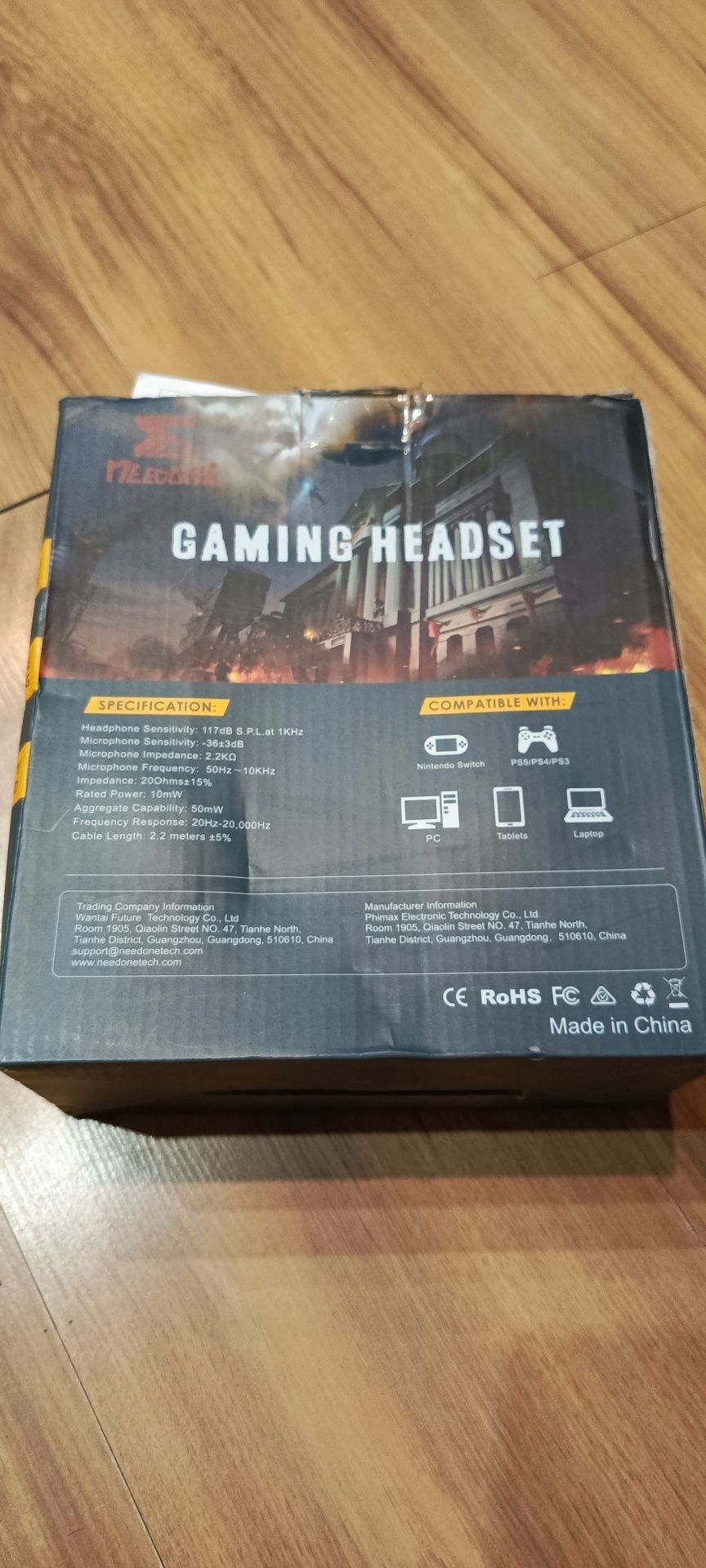 Słuchawki gamingowe Headset z podświetleniem LED.