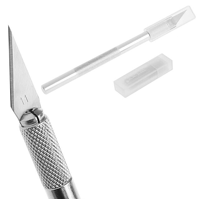 Скальпель 9лезвий макетный нож канцелярский острый резак металл