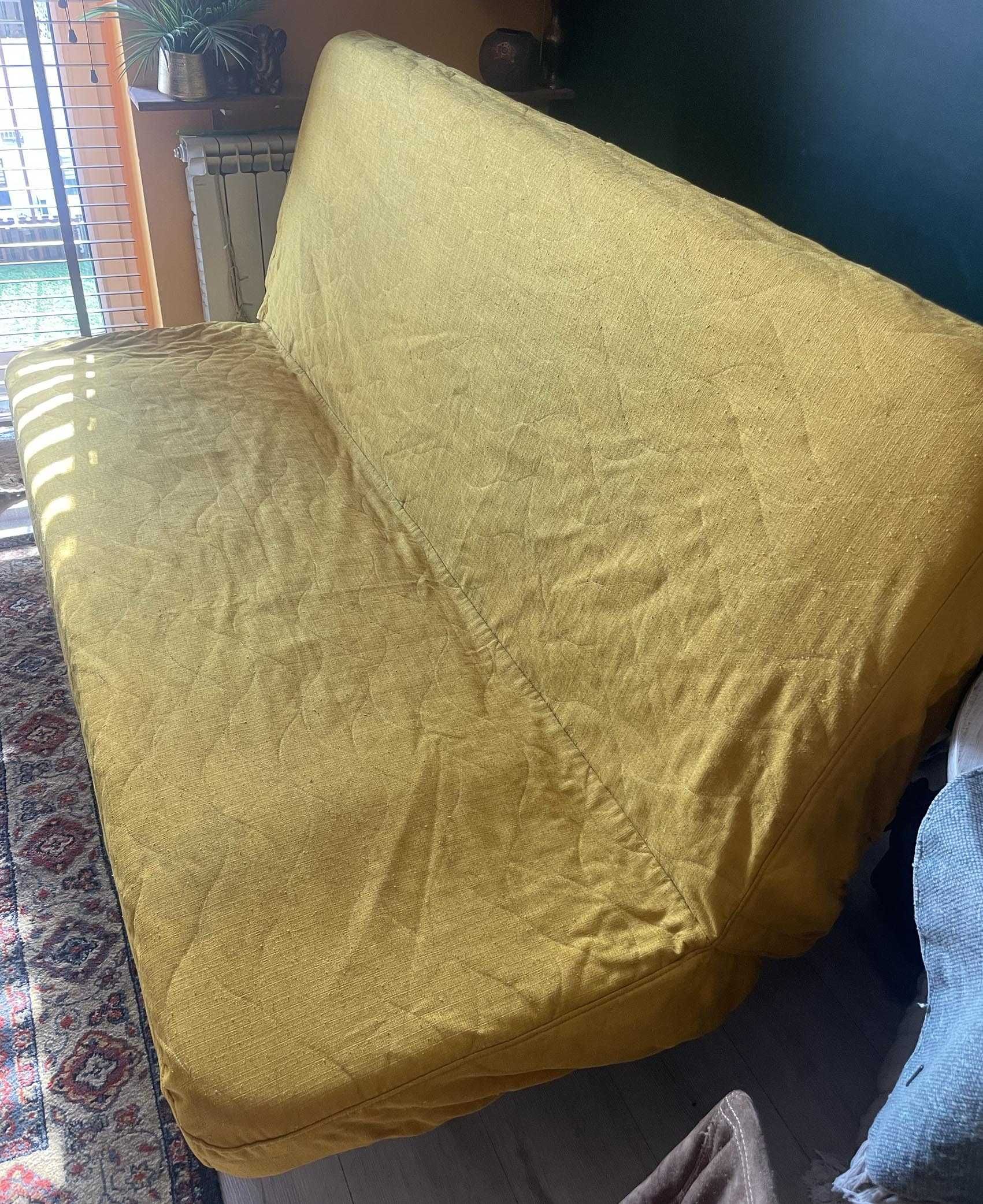 Rozkładana sofa Nyhamn z materacem sprężynowym (żółta)