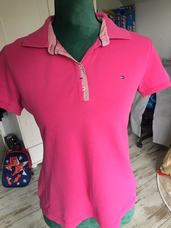 Tommy Hilfiger polo z kołnierzykiem polowka pink L 40