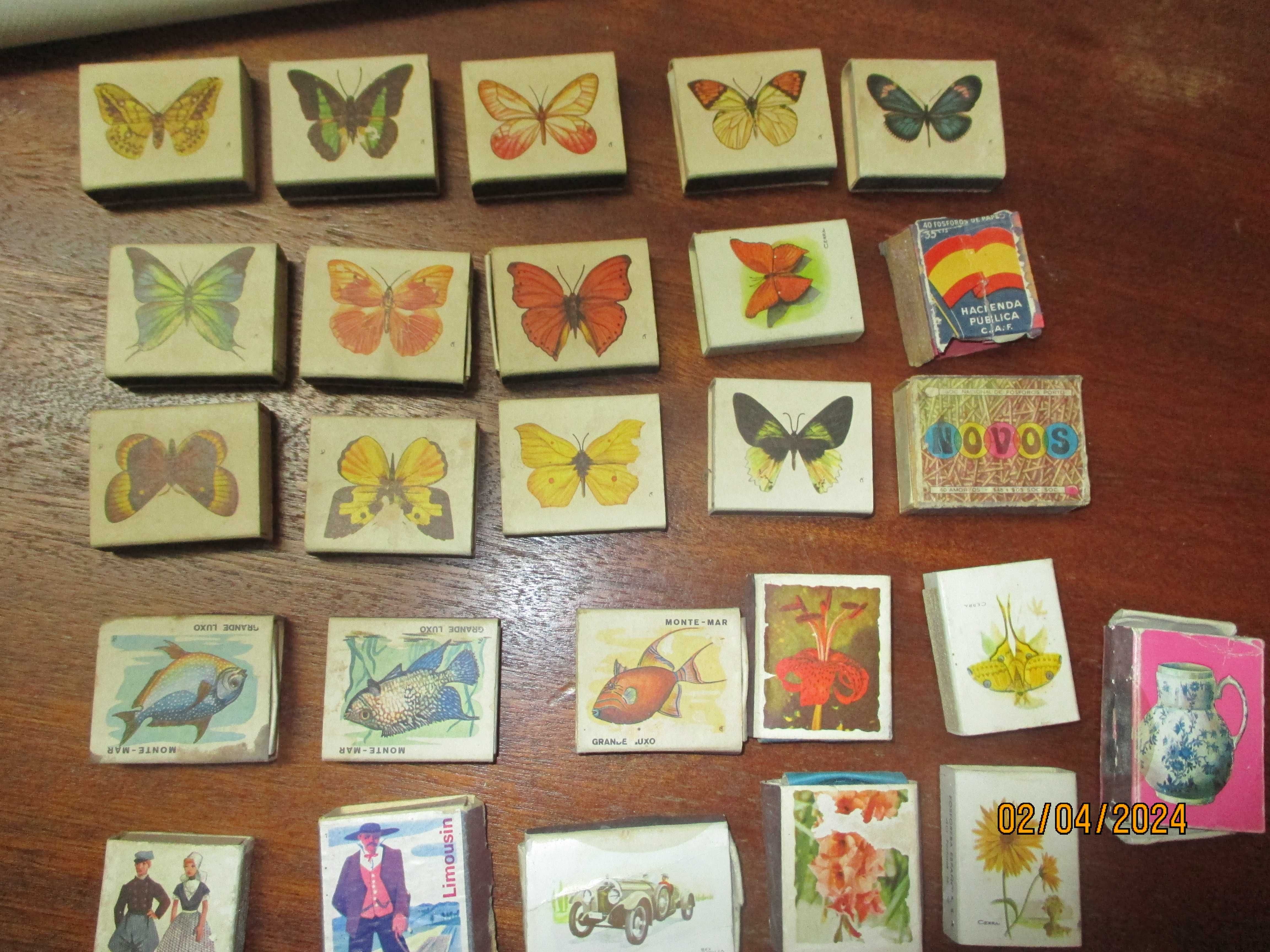 40 caixas e carteiras de fósforos antigas para colecão