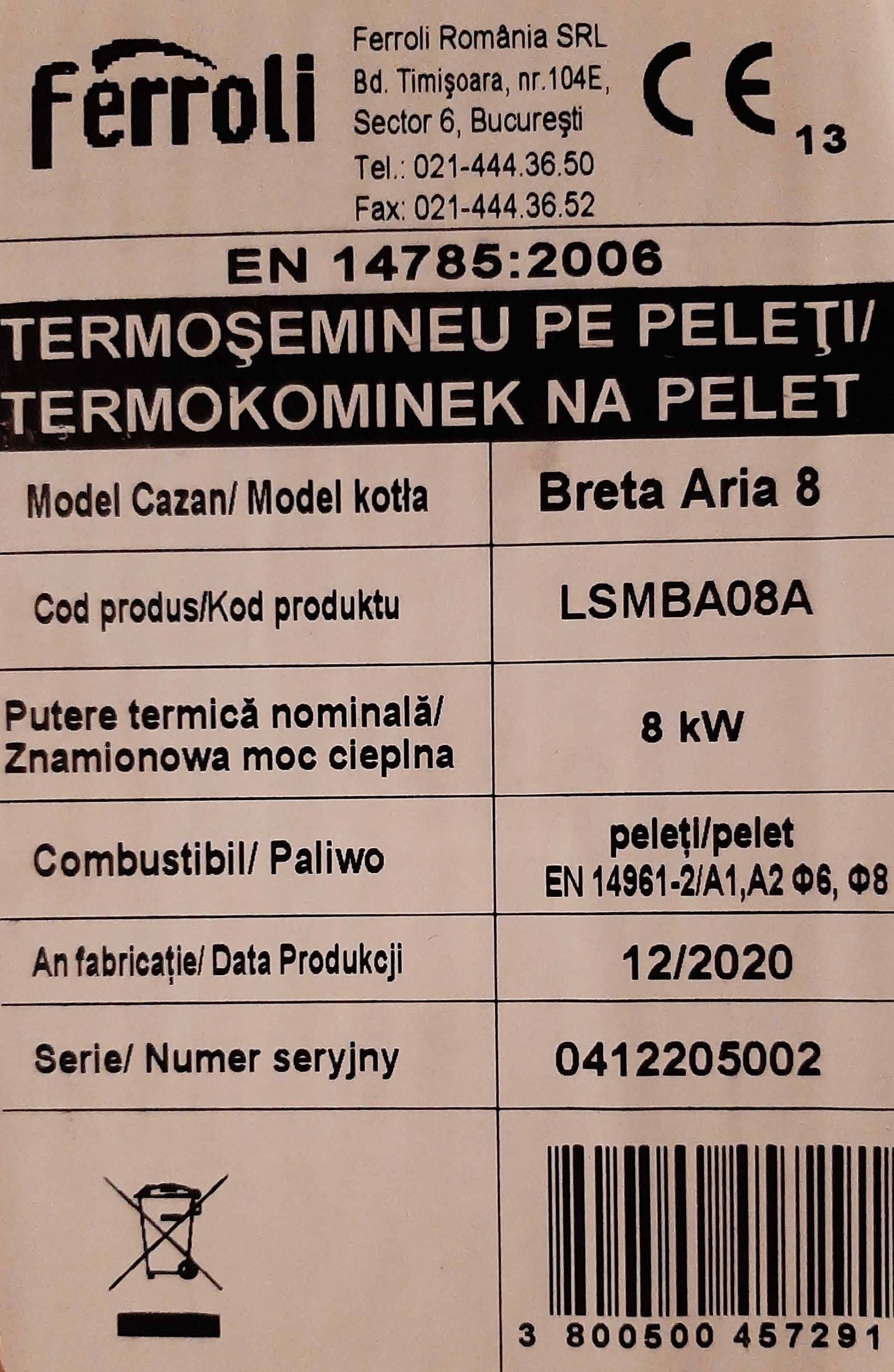 BRETA ARIA 8 – termokominek powietrzny (2,4-8,0 kW) kominek