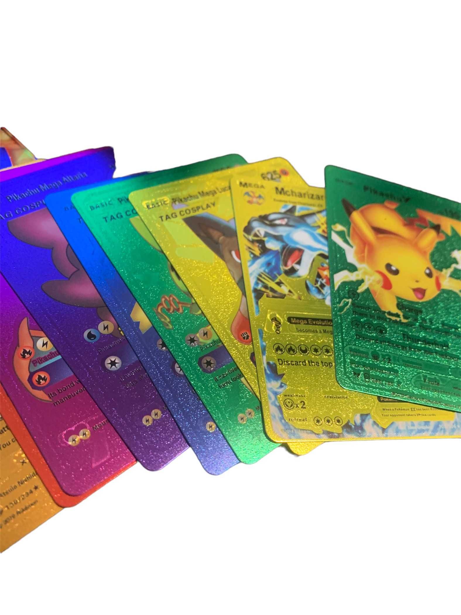 - Kolorowe karty Pokemon Tęczowe nie złote czarne srebrne Gold 25 30