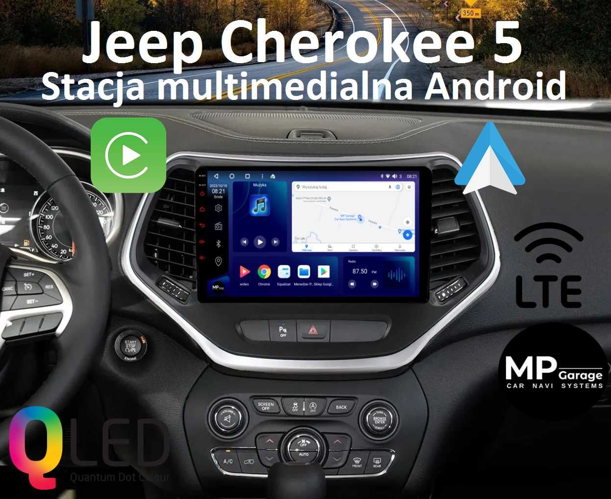 JEEP CHEROKEE 5 KL Radio Android CarPlay/AA Qled Montaż !!!