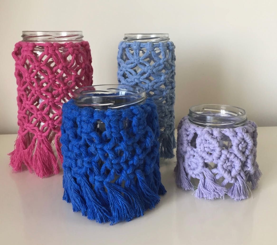 Porta velas Macramé