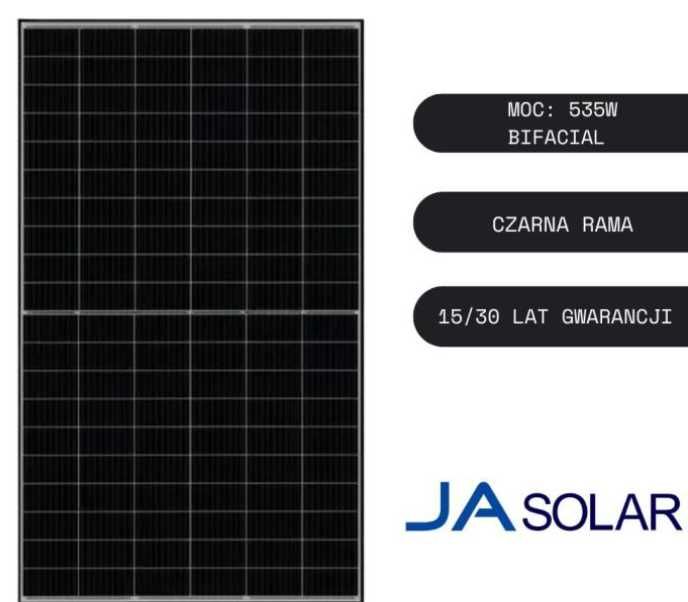 Panele fotowoltaiczne JA SOLAR 535W R.Czarna Bifacial