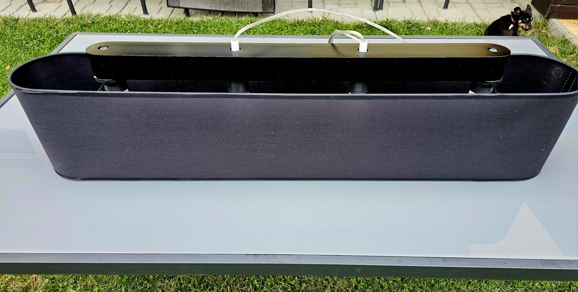 lampy wiszące czarne novodworski drewno/abażur