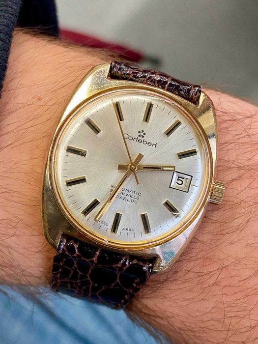 Relógio Cortébert Automático 25 Jóias Banhado a Ouro 35 mm