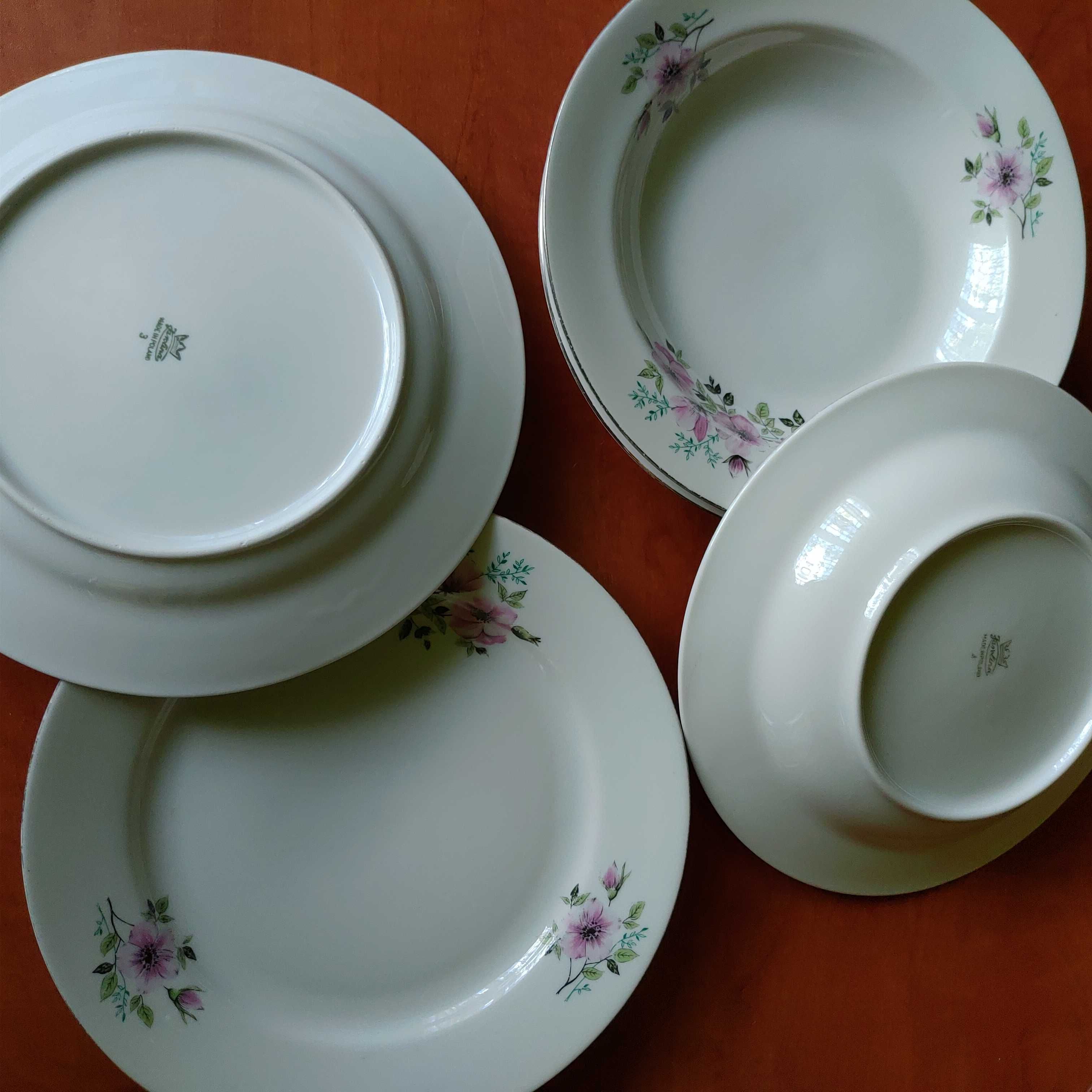Talerze obiadowe fabryki porcelany Karolina