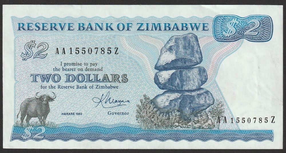 Zimbabwe 2 dolary 1983 - stan 1/2