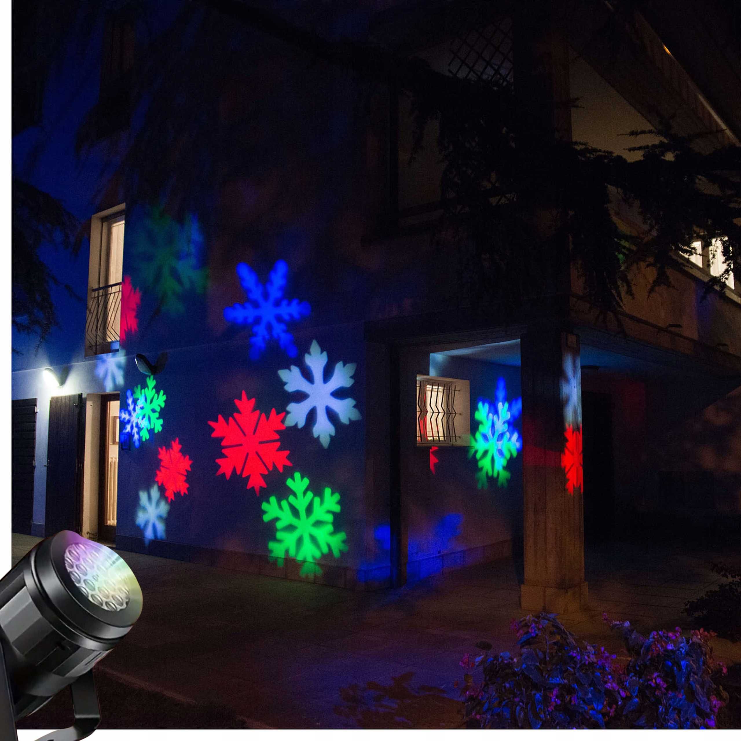 PROJEKTOR Świąteczny LED Śnieg LASEROWY Rzutnik Reflektor Mikołaj