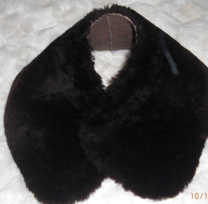 Kołnierz ze skóry baraniej, ciemny brąz,