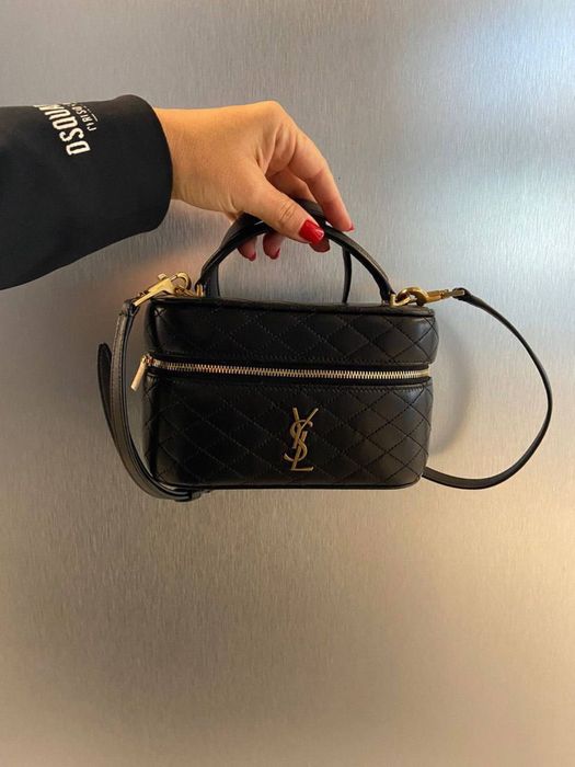 YSL сумка чорна в білом покуванні