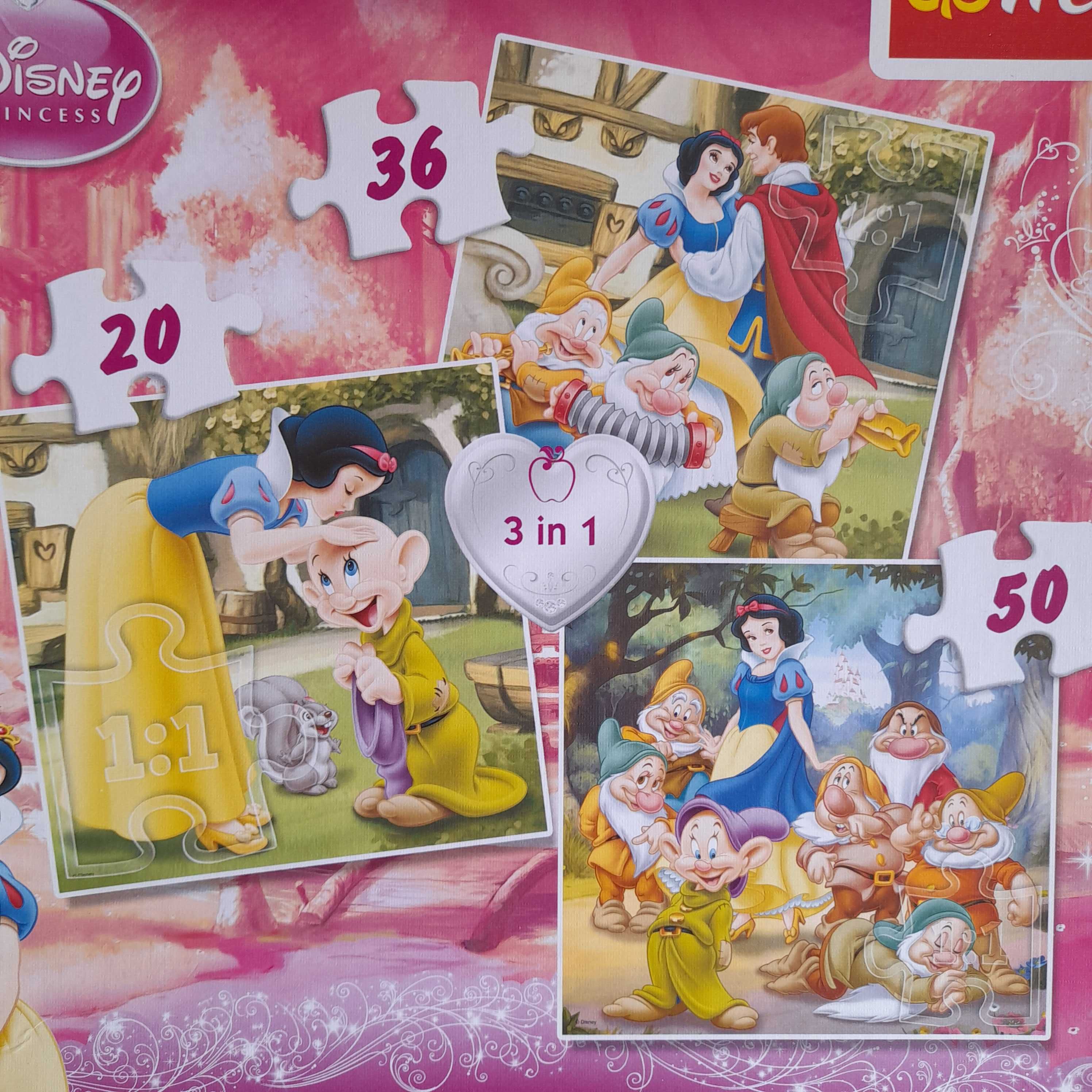 Puzzle Disney Śnieżka Trefl 4+ 3w1 krasnoludki