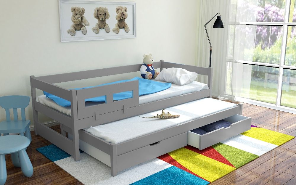 Nowoczesne podwójne łóżko TOMMY- dwa materace GRATIS