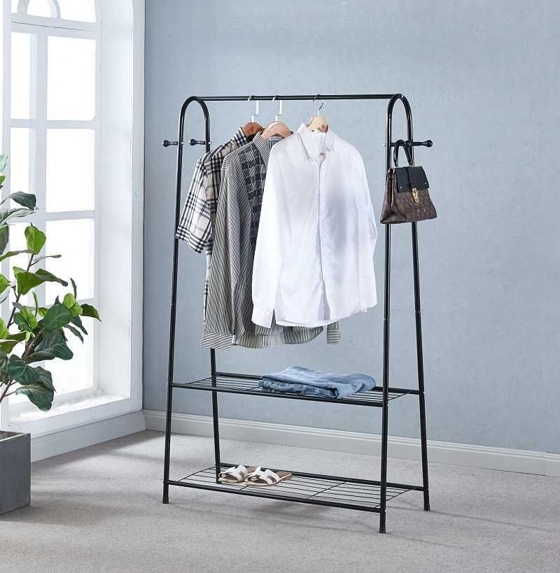 Stojak na ubrania buty wieszak stojący regał półki garderoba 150 cm