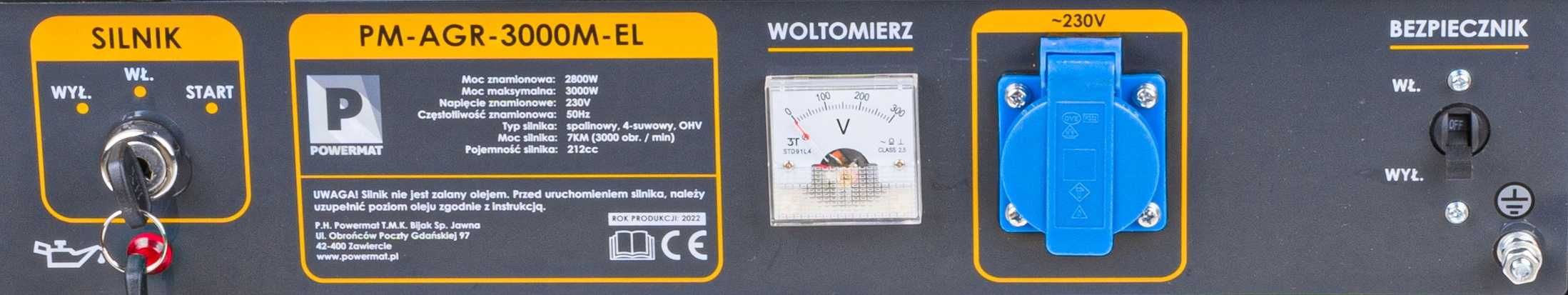 Agregat prądotwórczy generator prądu 3000W 7KM AVR MOCNY Rozruch kółka