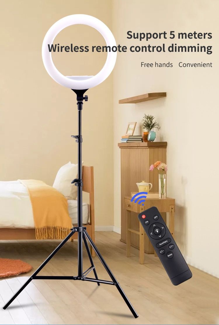 Anel de iluminação/ring light 36cm com comando e apoio telemóvel NOVO