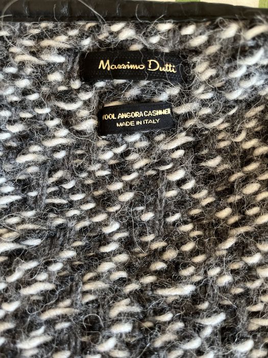 Massimo Dutti plaszcz welna angora kaszmir lato wiosna szary