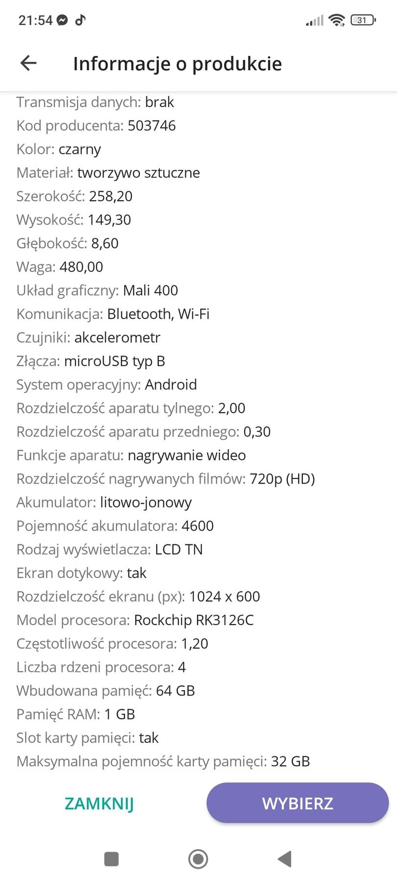 Tablet Archos czarny