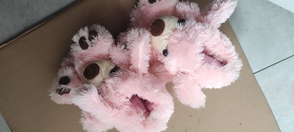 Pantofle kapcie damskie pieski misie różowe 40