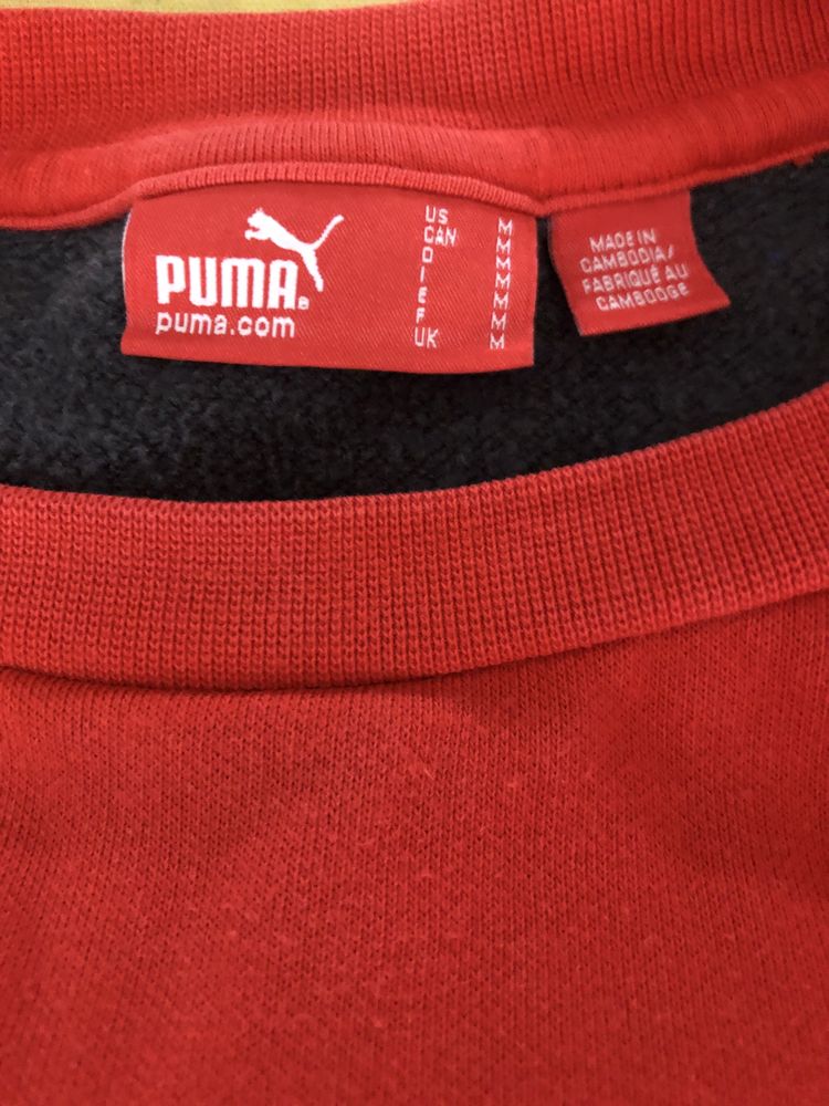 Czerwona Bawełniana Bluza Puma Męska Rozmiar M