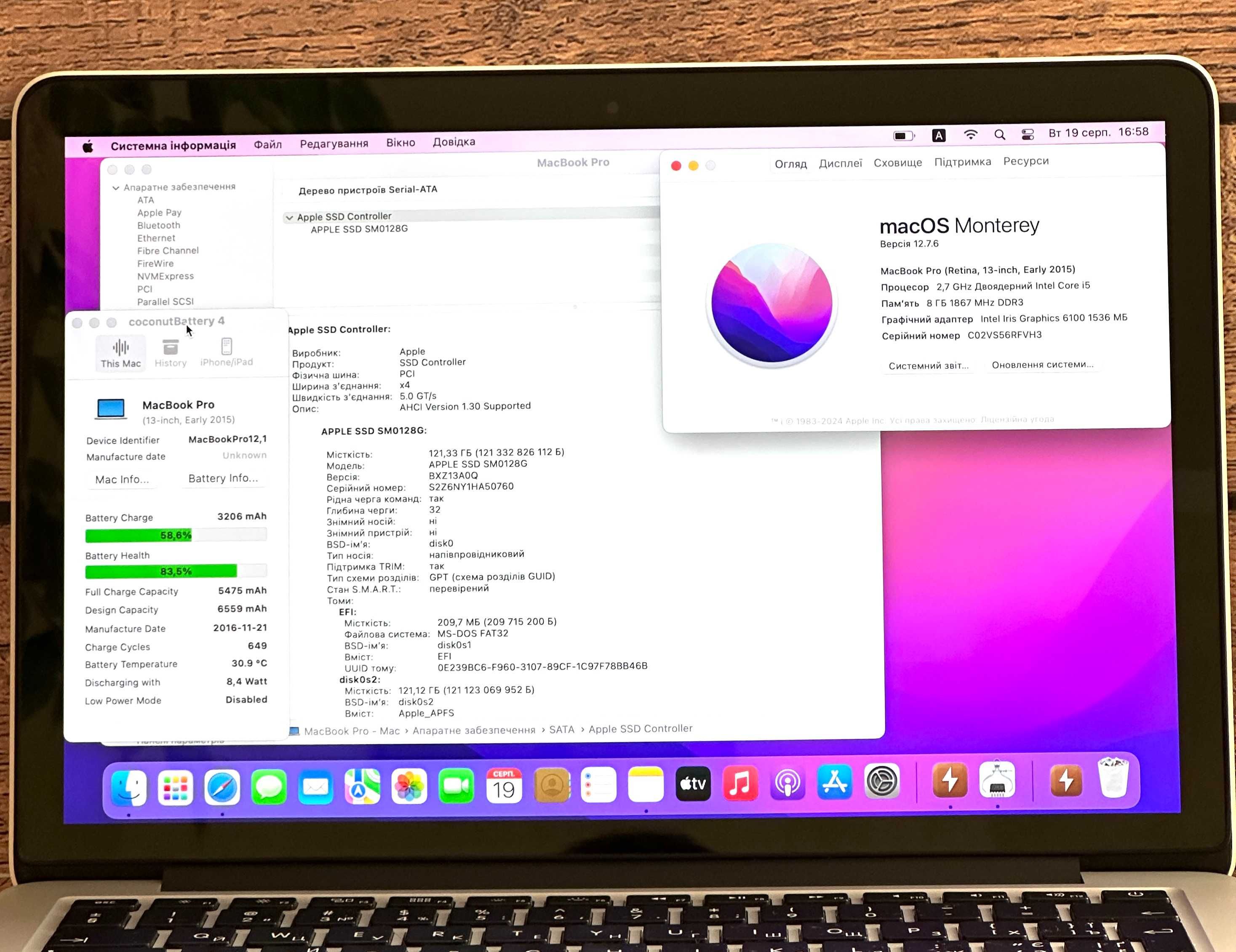 MacBook Pro A1502 (13, 2015) i5 2,7 Ghz/ 8GB/ 128GB/ Магазин/Гарантия!