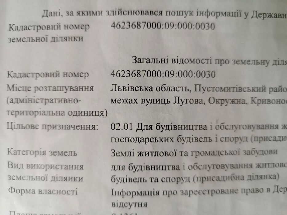 Продається земельна ділянка (приватизована) в с. Ставчани