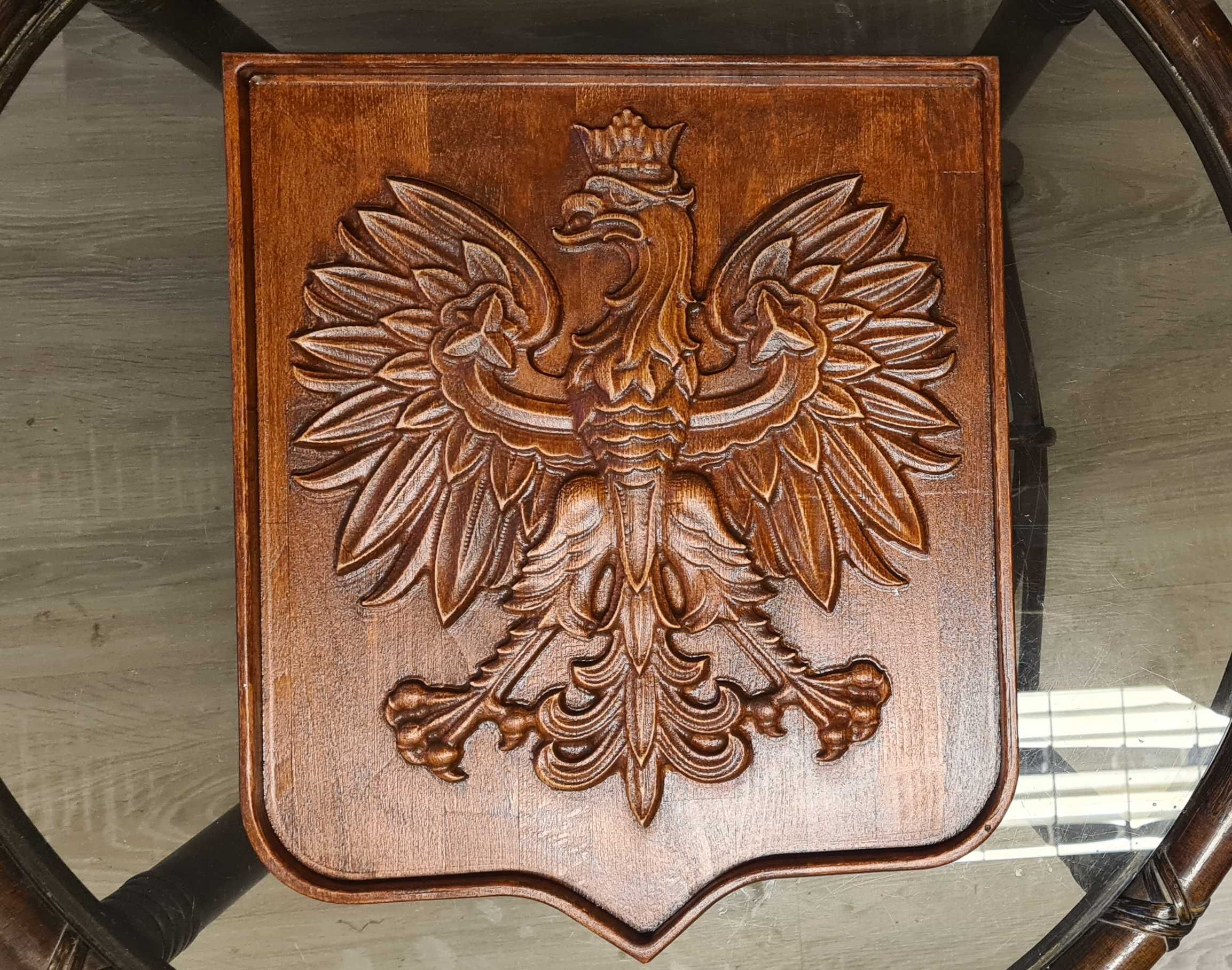 Godło Polski w drewnie 40x30