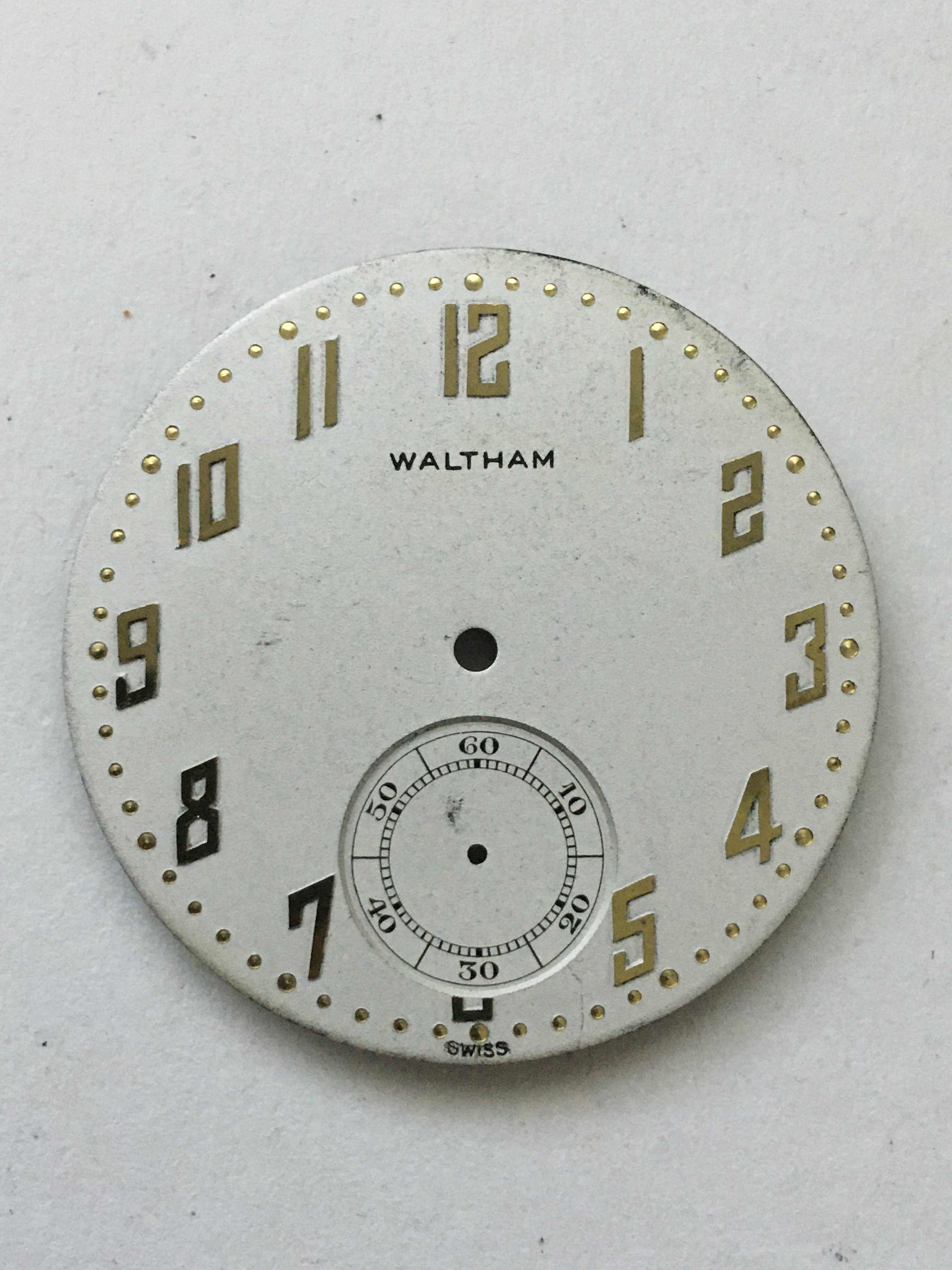 Kolekcjonerska tarcza kieszonki WALTHAM ⦰37,7 mm