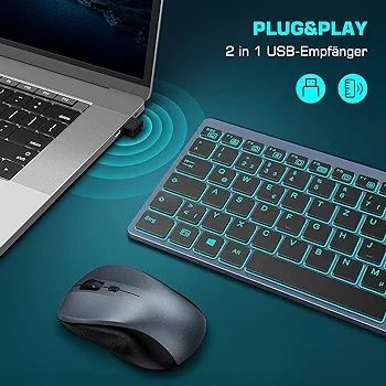 Zestaw klawiatura mysz geemao km002 bezprzewodowa bluetooth qwertz de