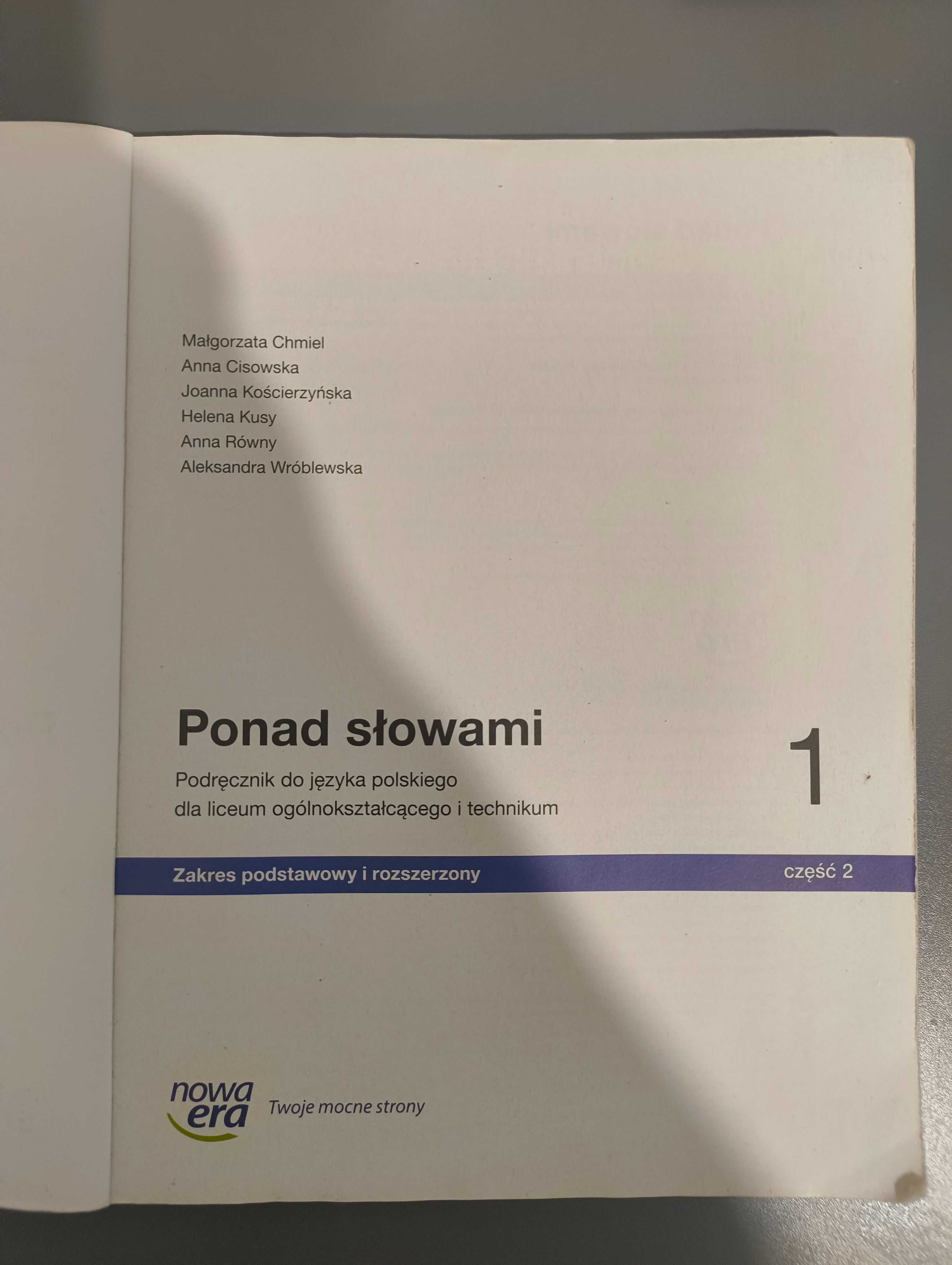 Podręcznik Ponad słowami 1 część 2 podstawa i rozszerzenie