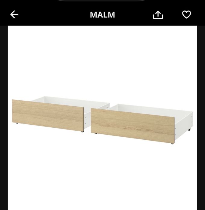 Caixas de arrumação p/ est cama (2 gavetas para cama) MALM IKEA