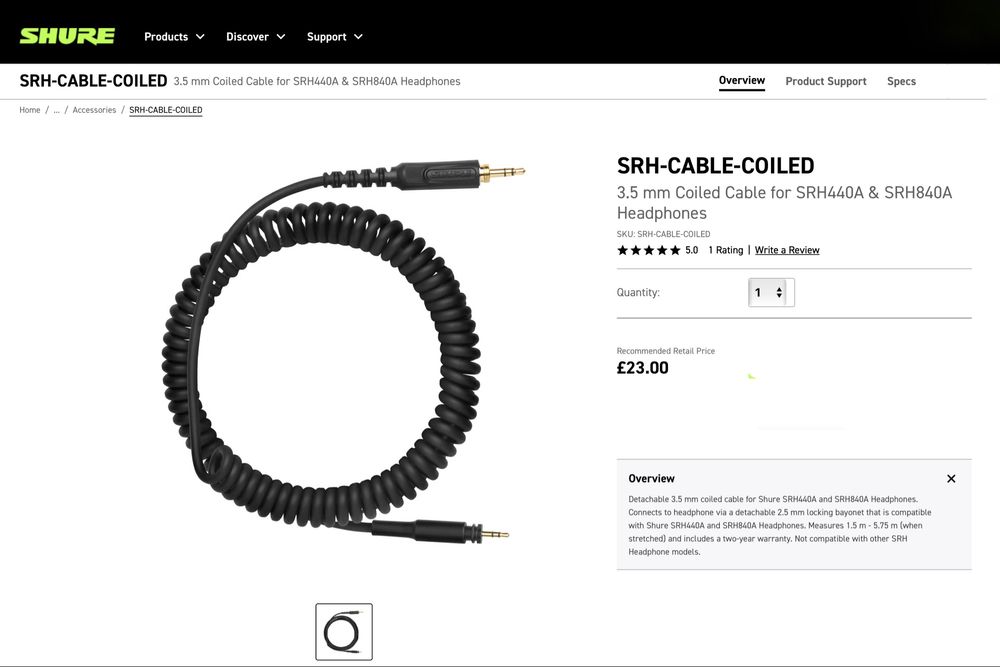 Навушники Shure SRH840A (покращені) + аксесуари + гарантія 24 MIC