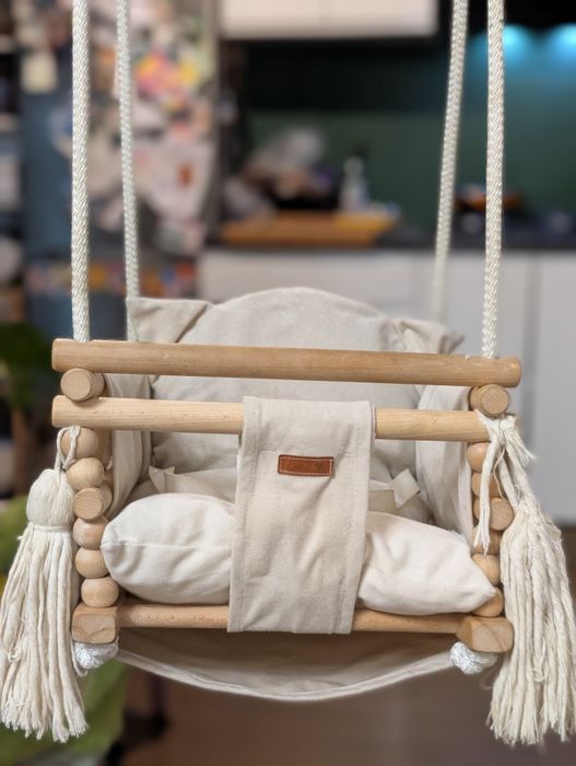 Huśtawka drewniana eseli boho