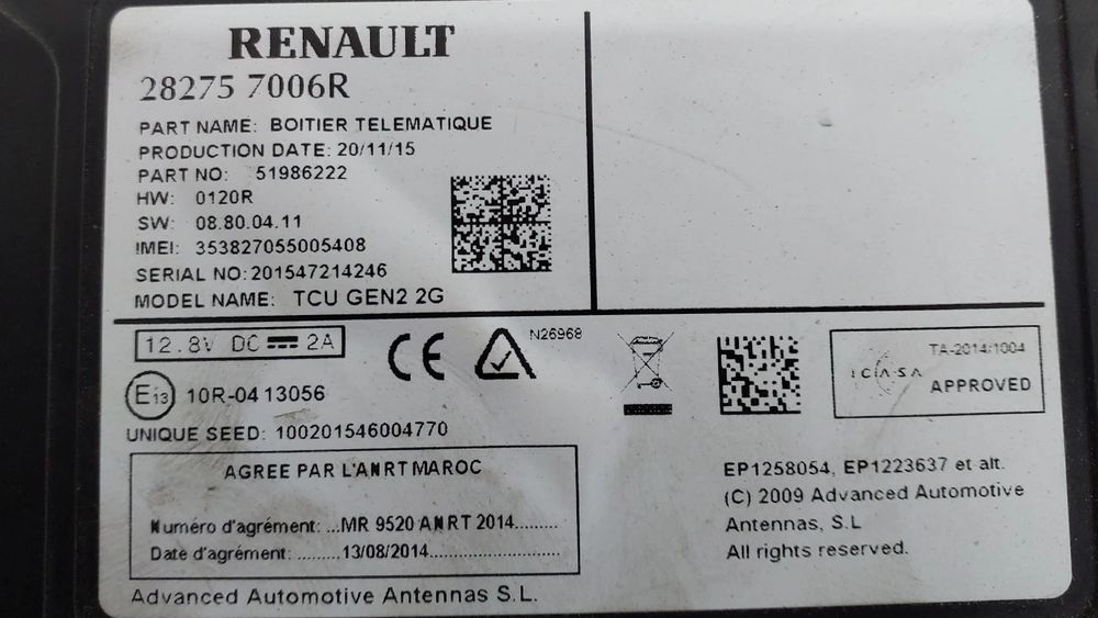Módulo genérico RENAULT Megane IV (B9A/M_)