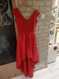 Suknia wiczorowa, czerwona, na weseler. 34 xs/s